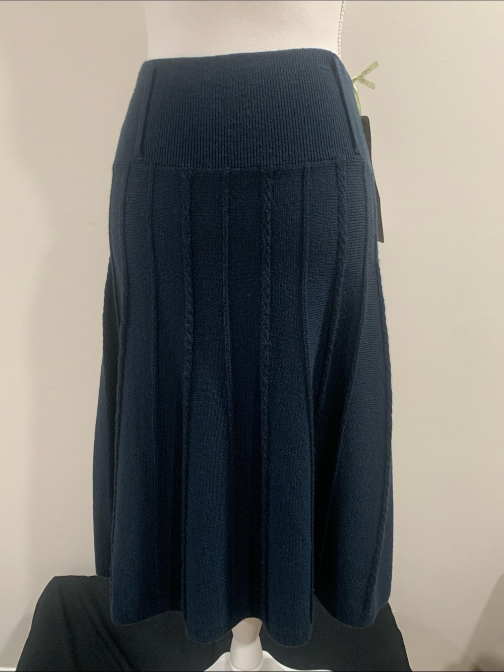 NWT Lapis Navy Blue Knit Skirt, Sz M